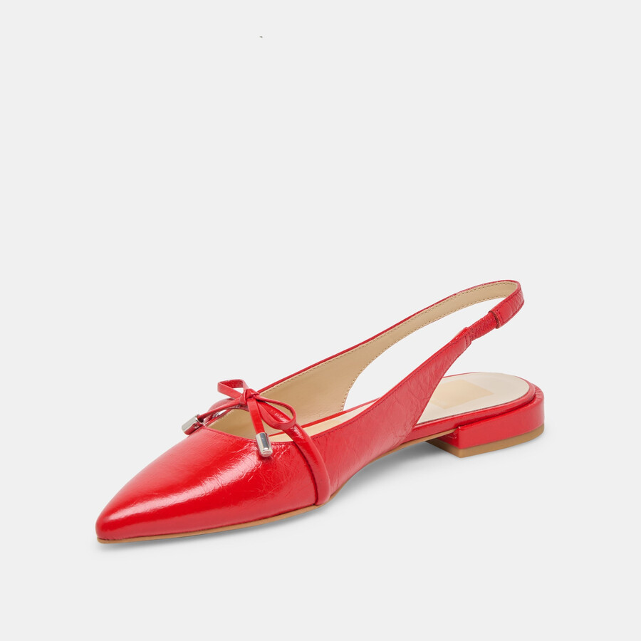 payge flats chili crinkle patent