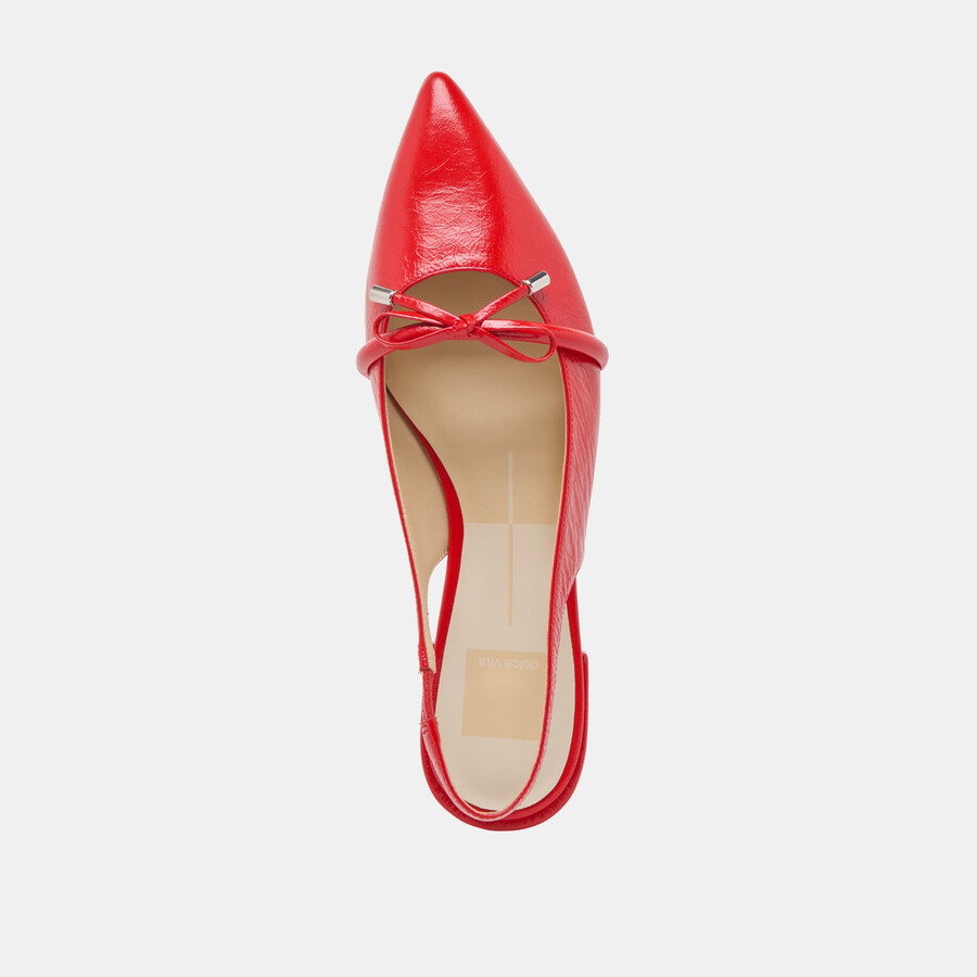 payge flats chili crinkle patent