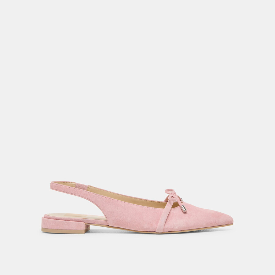 payge flats petal pink suede