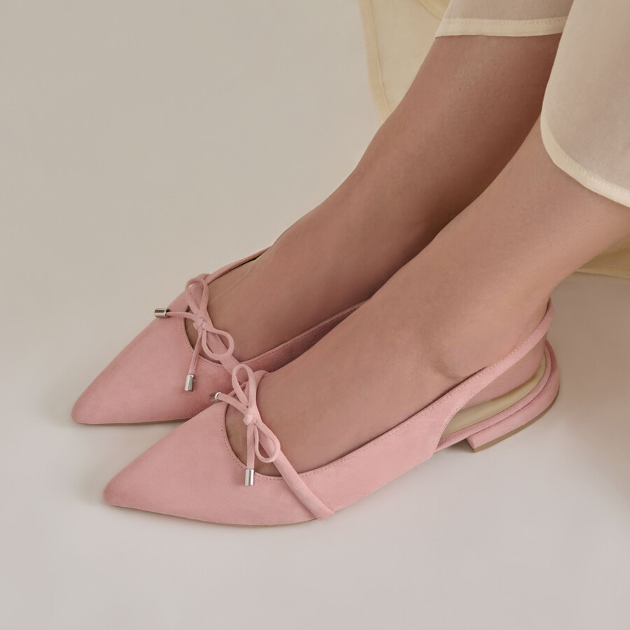 payge flats petal pink suede