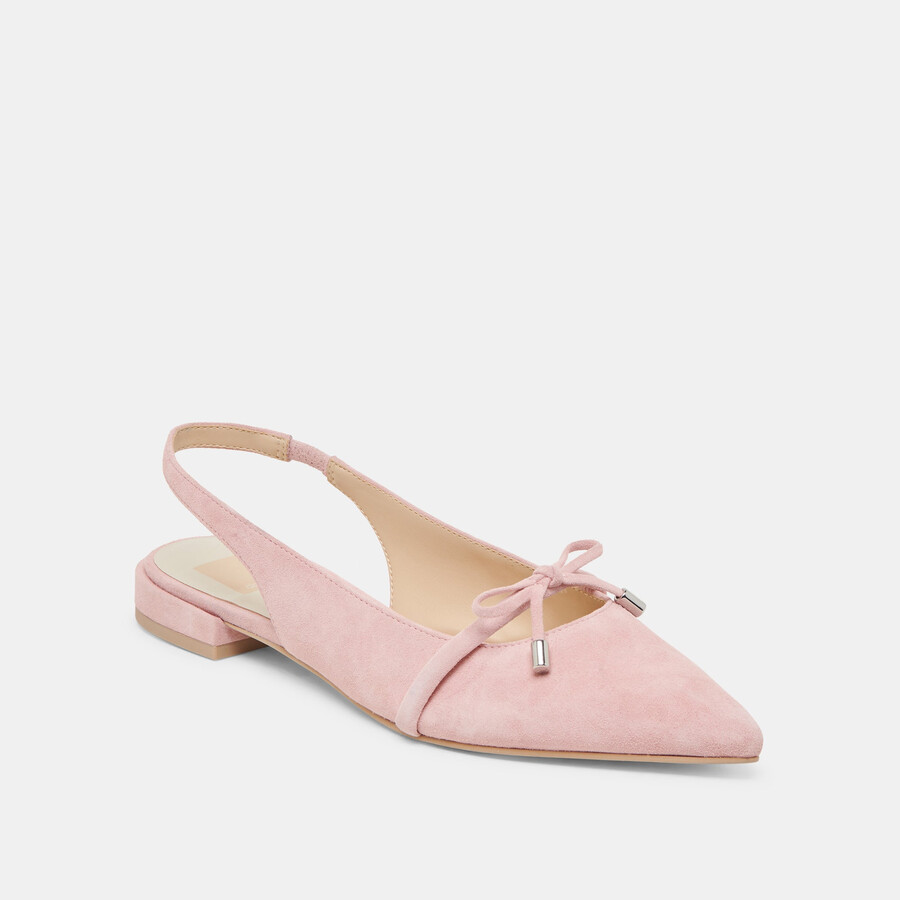 payge flats petal pink suede