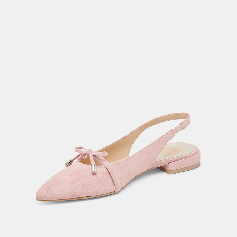 payge flats petal pink suede