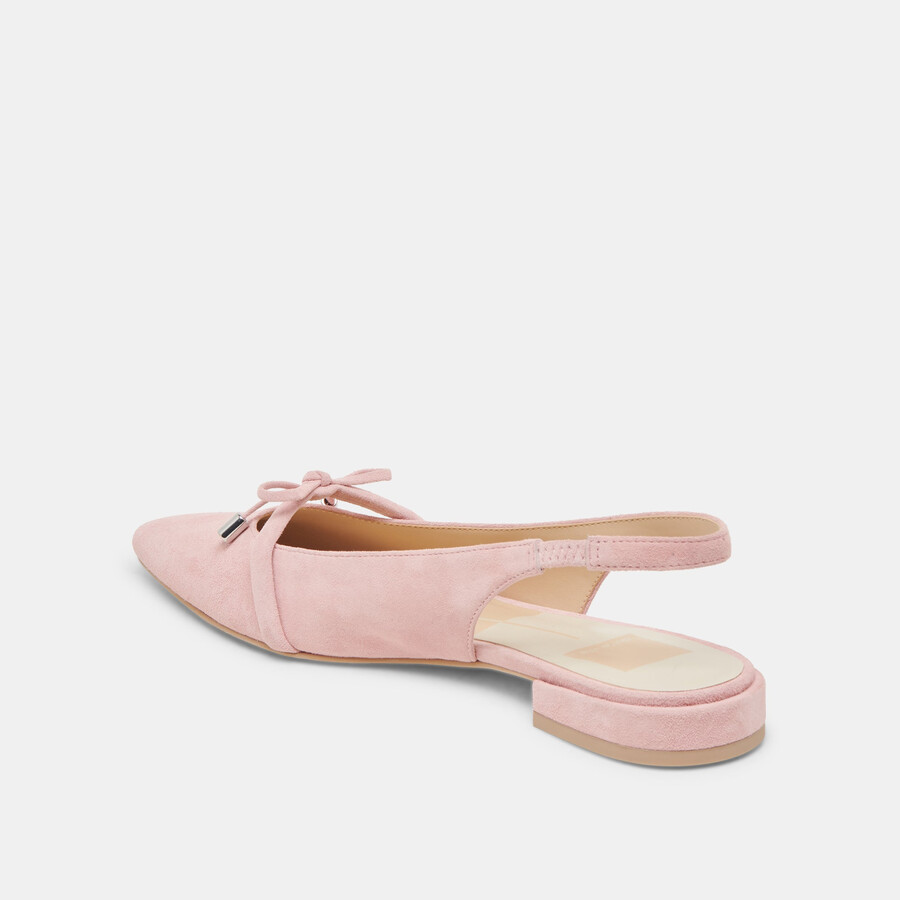 payge flats petal pink suede