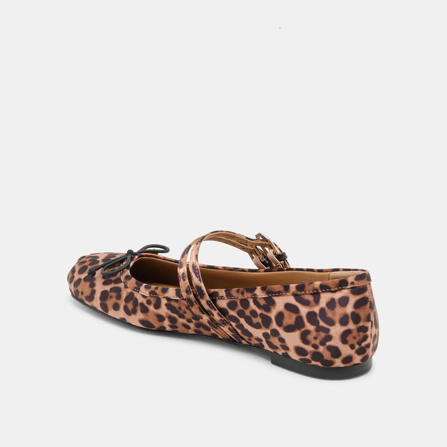 gibsen ballet flats dk leopard satin