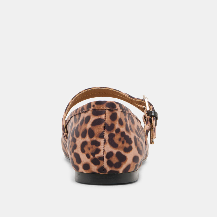 gibsen ballet flats dk leopard satin