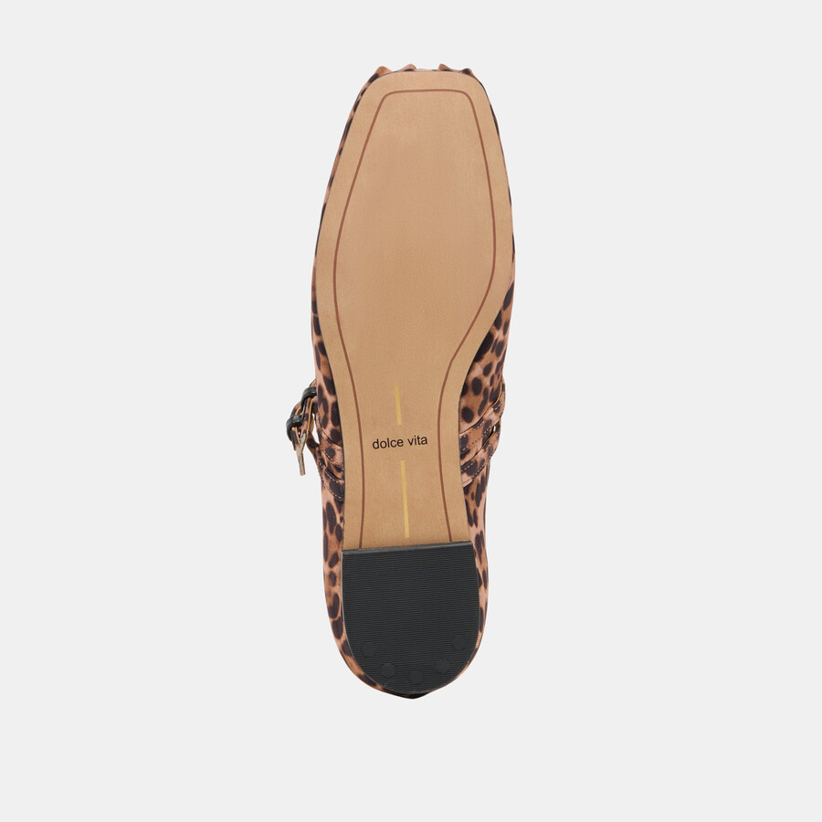 gibsen ballet flats dk leopard satin
