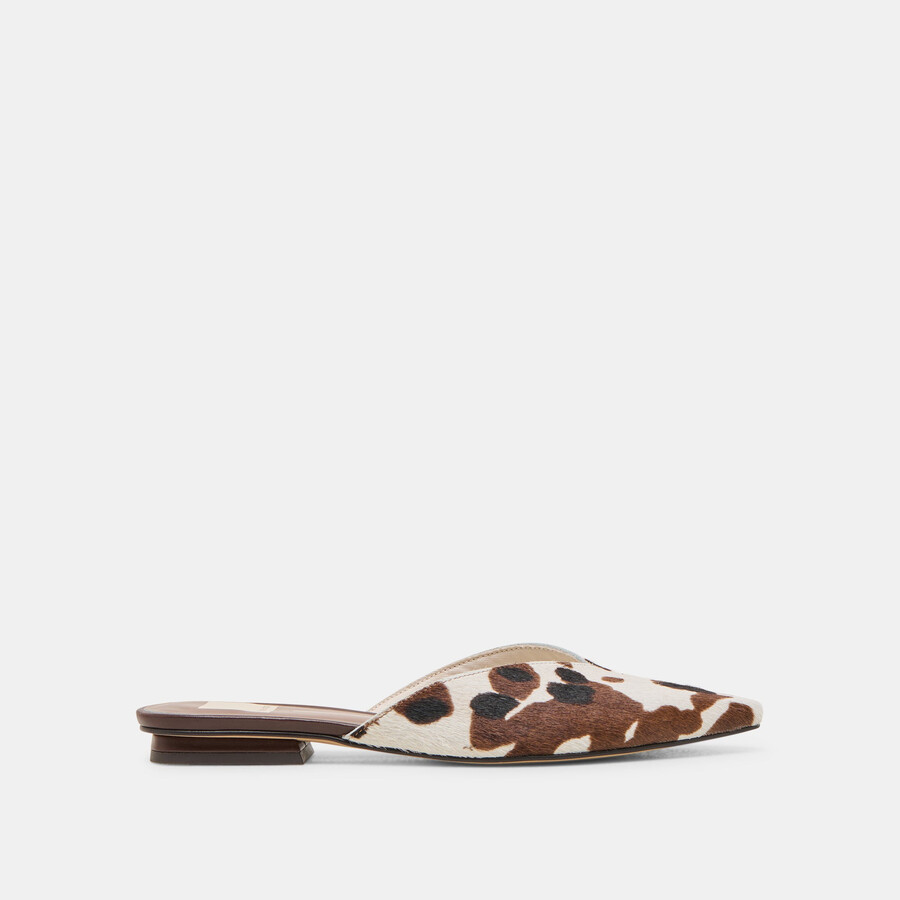 elm flats cocoa taurus calf hair