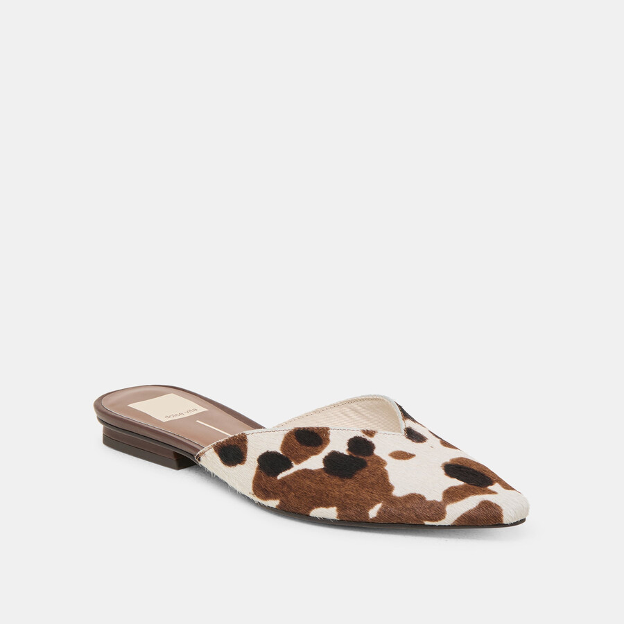 elm flats cocoa taurus calf hair