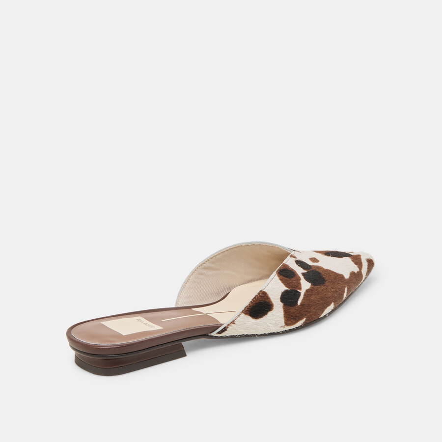 elm flats cocoa taurus calf hair