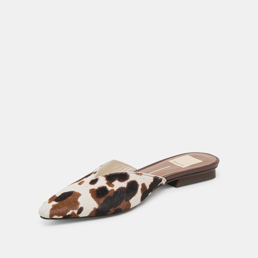 elm flats cocoa taurus calf hair