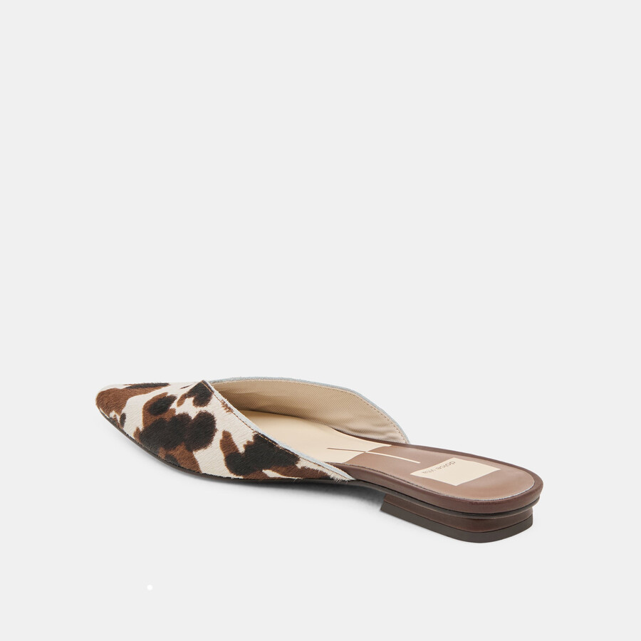 elm flats cocoa taurus calf hair