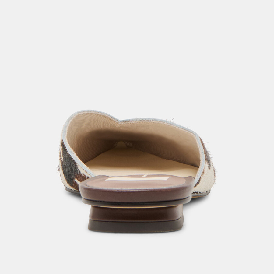 elm flats cocoa taurus calf hair