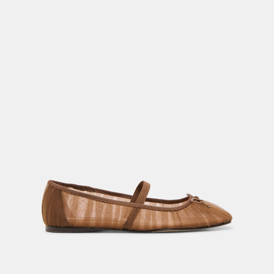 raeven ballet flats mid brown tulle
