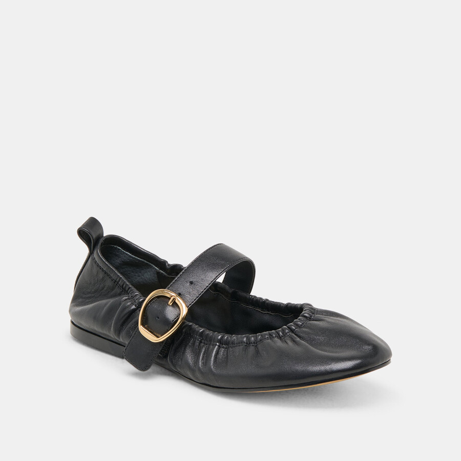 caely ballet flats black leather