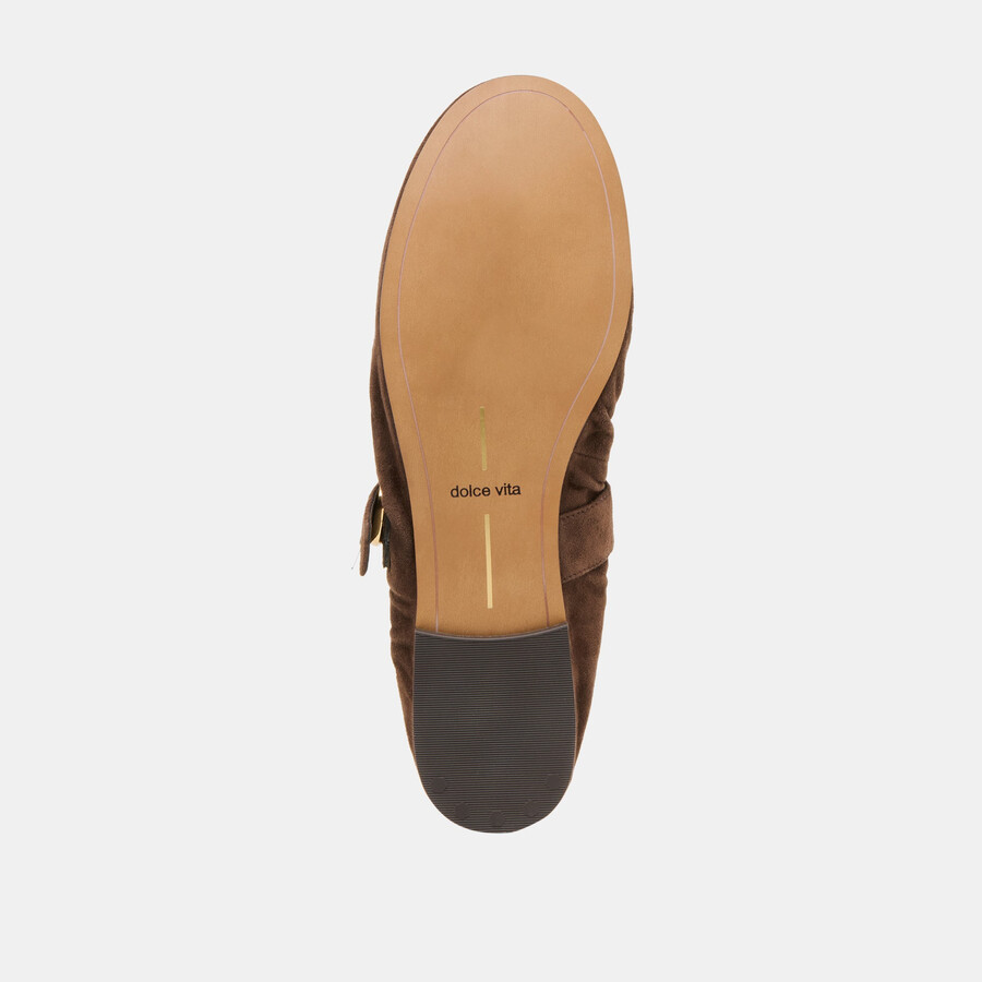 caely ballet flats dk brown suede