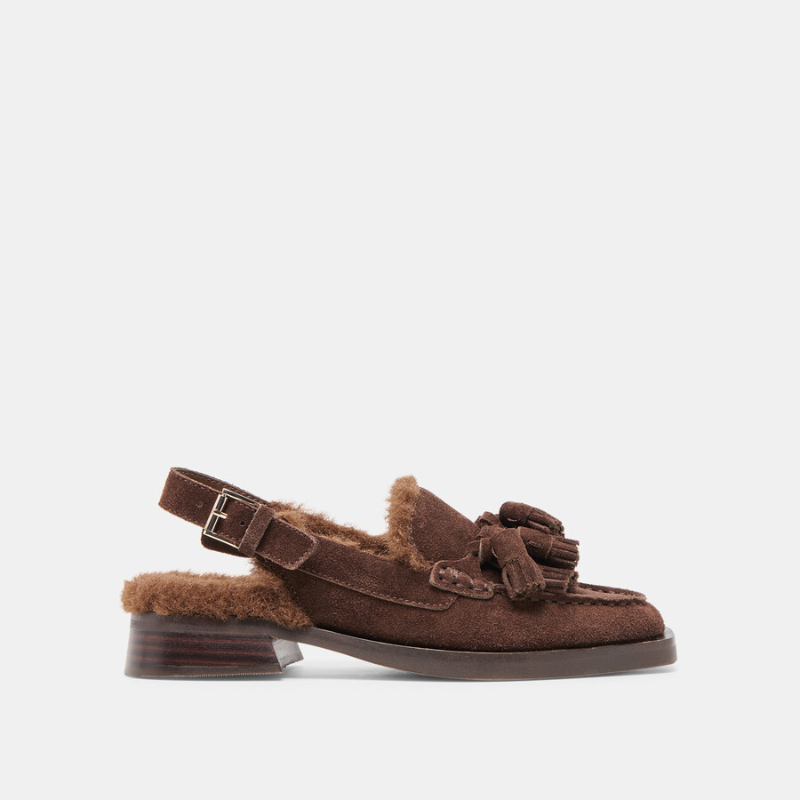 hamlit plush loafers dk brown suede