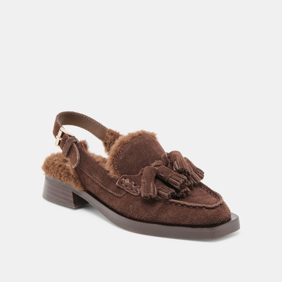 hamlit plush loafers dk brown suede