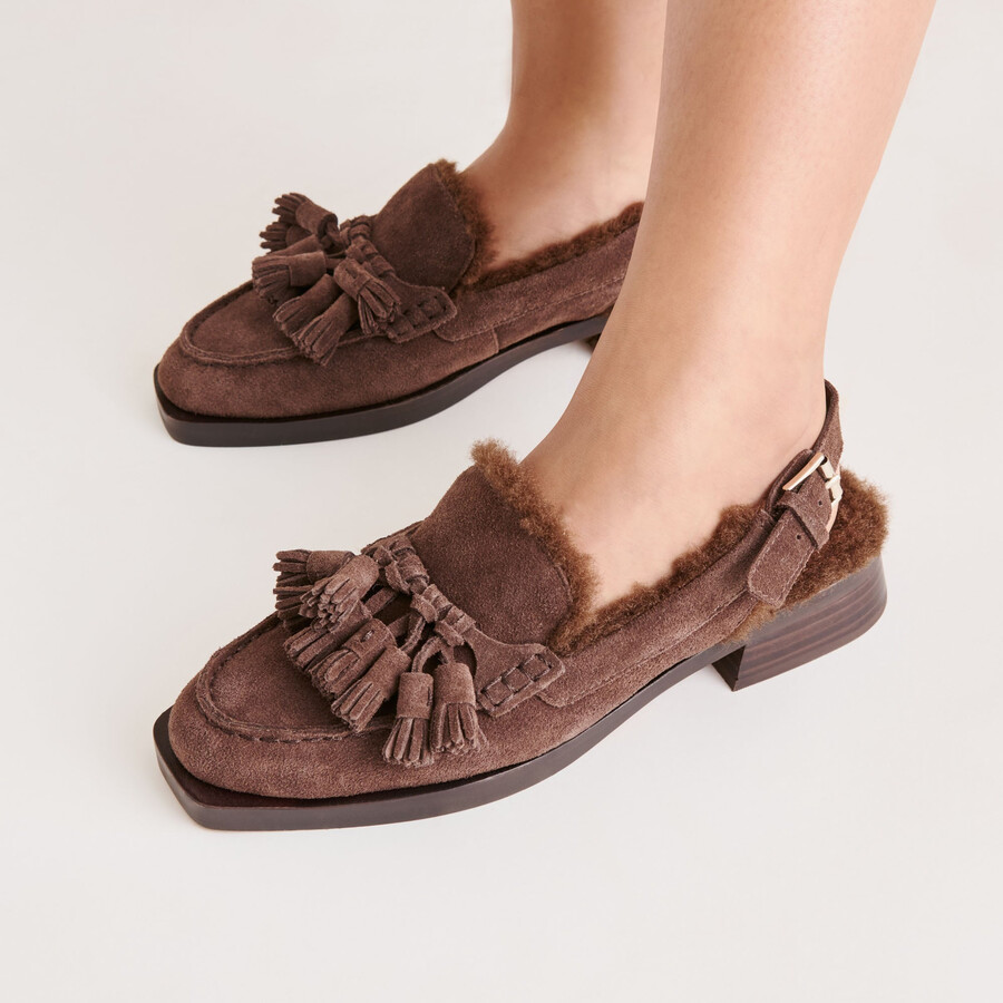 hamlit plush loafers dk brown suede