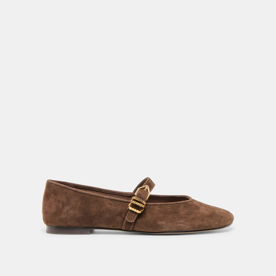 alizza ballet flats dk brown suede