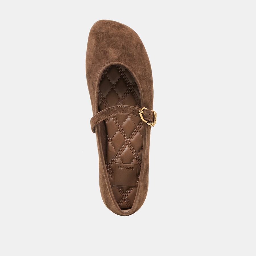 alizza ballet flats dk brown suede