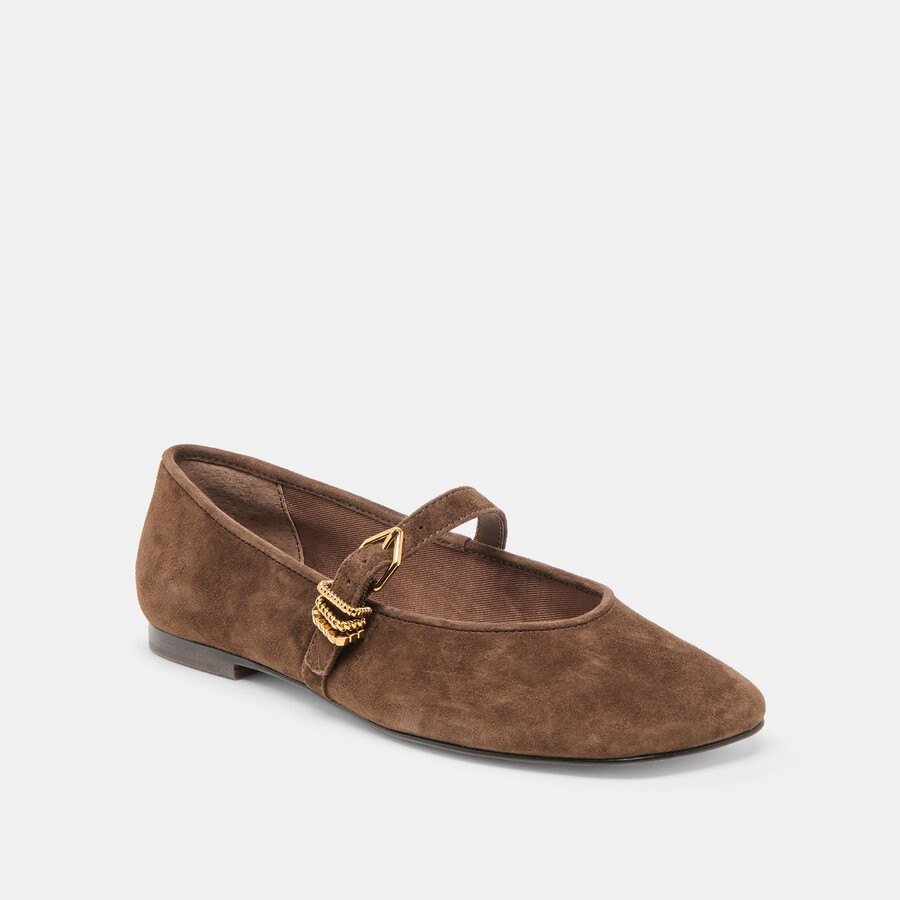 alizza ballet flats dk brown suede