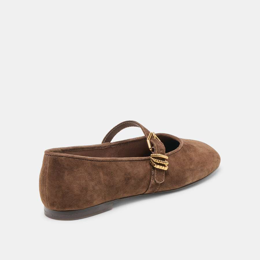 alizza ballet flats dk brown suede