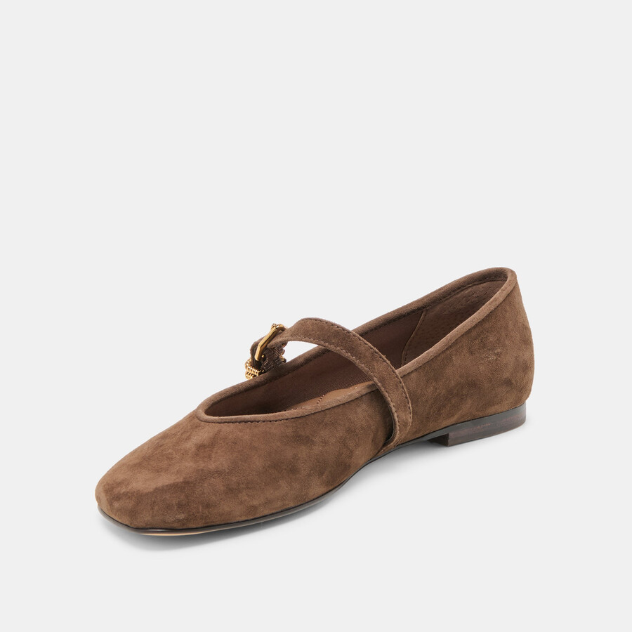 alizza ballet flats dk brown suede