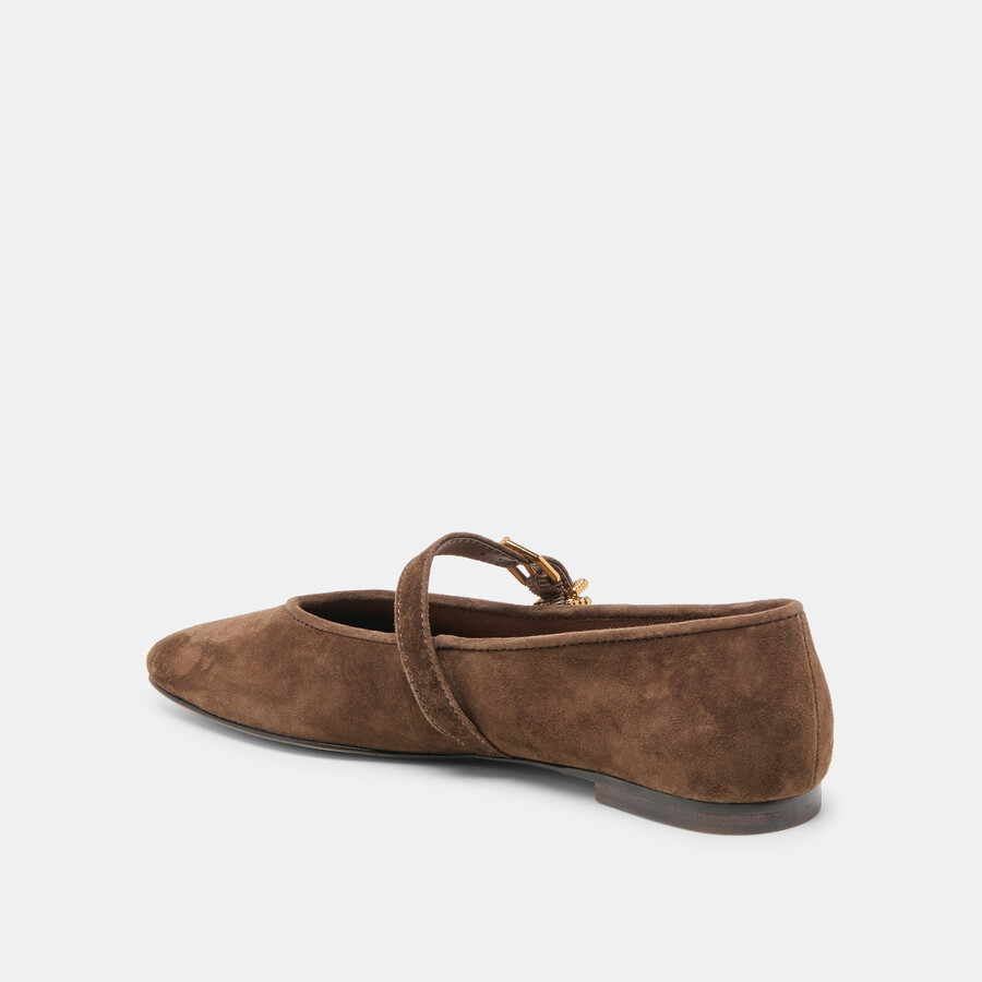 alizza ballet flats dk brown suede