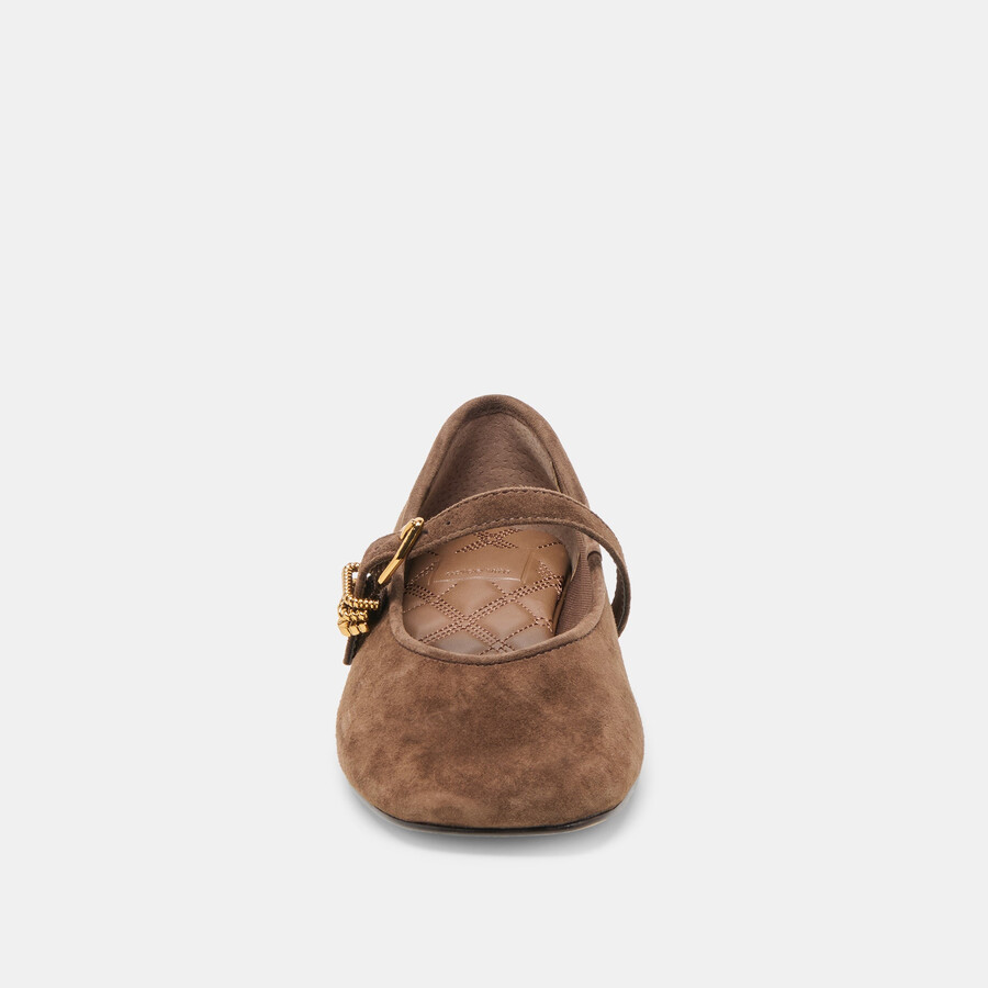 alizza ballet flats dk brown suede