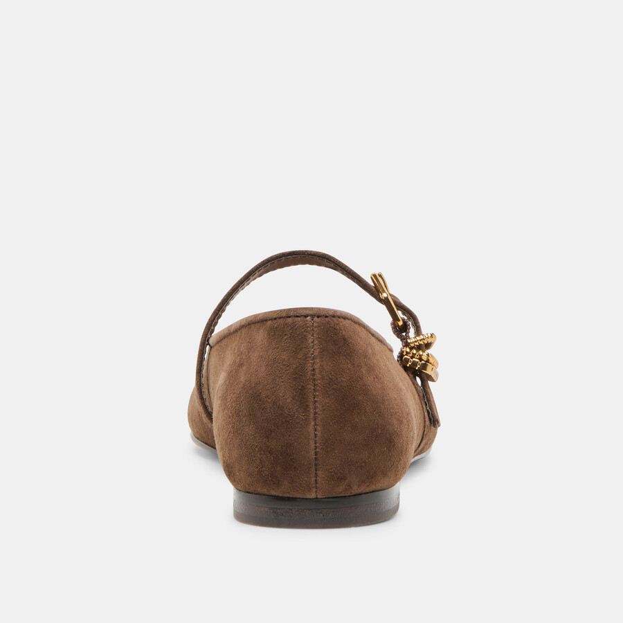alizza ballet flats dk brown suede