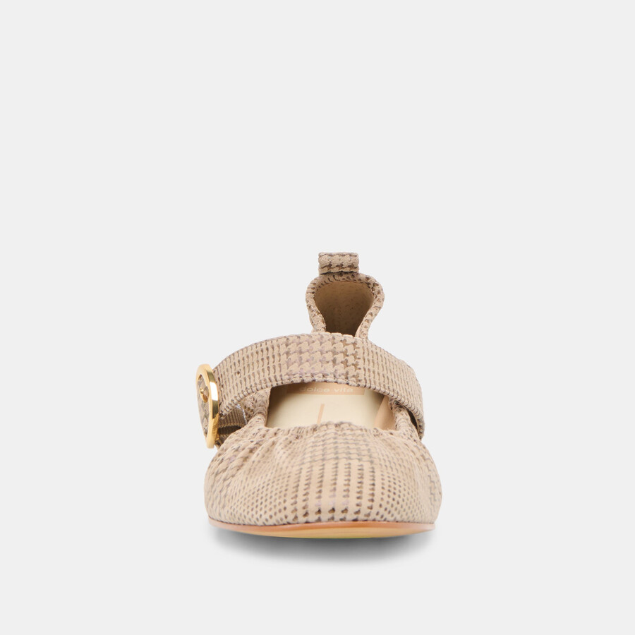 caely ballet flats herringbone printed suede