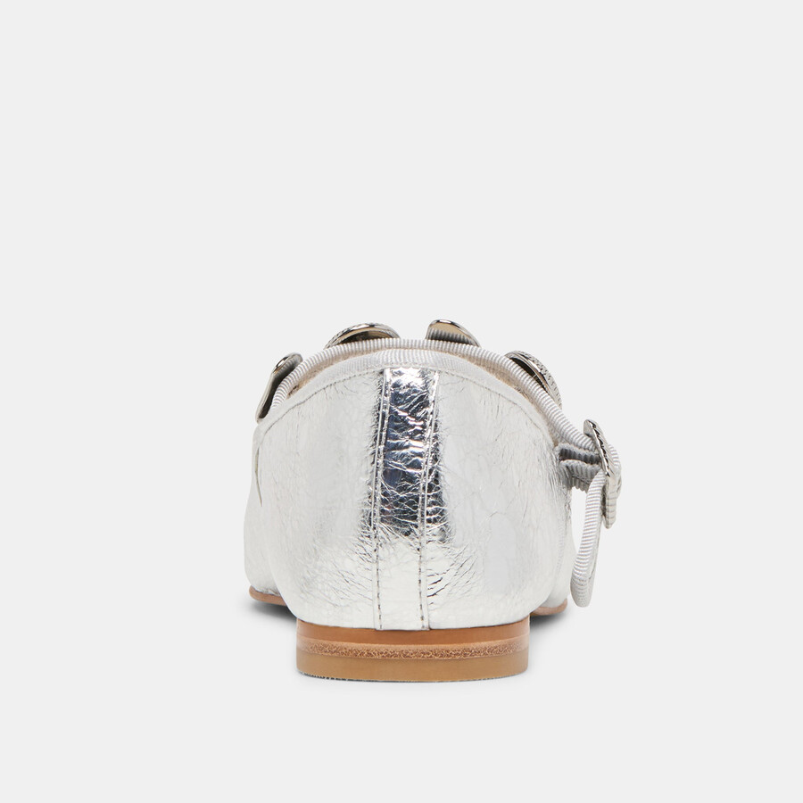 relan ballet flats silver distressed leather
