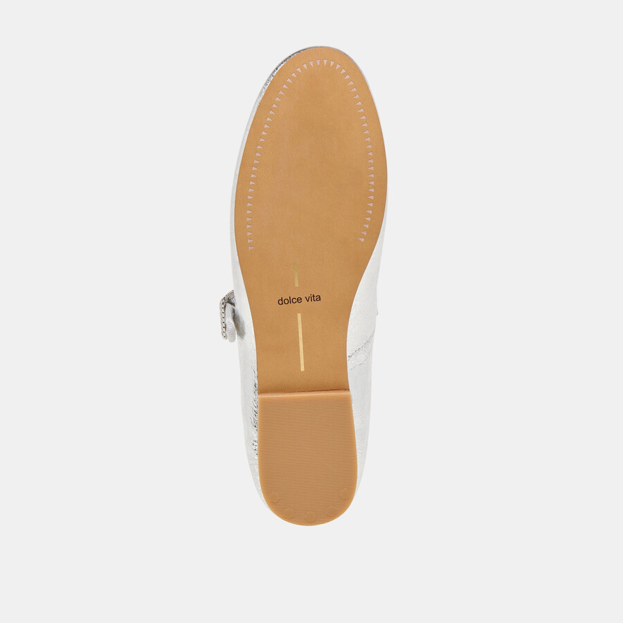 relan ballet flats silver distressed leather