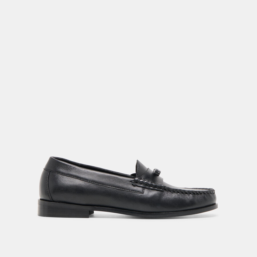 barney loafers black leather