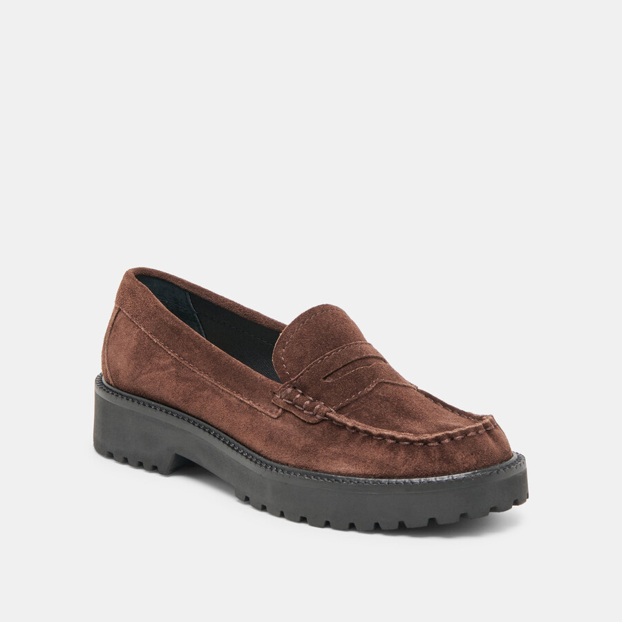 merek loafers dk brown suede