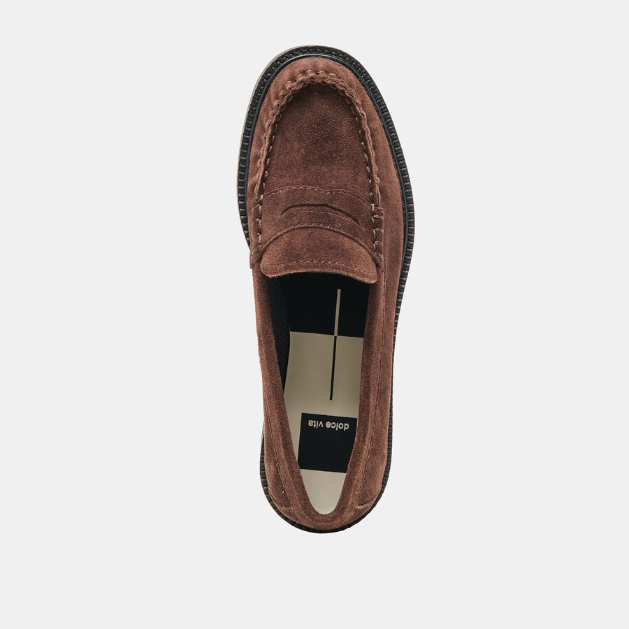 merek loafers dk brown suede