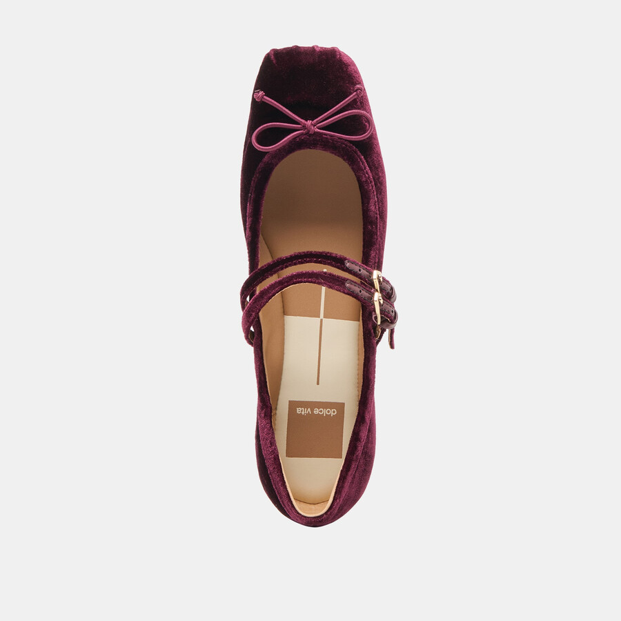 gibsen ballet flats burgundy velvet