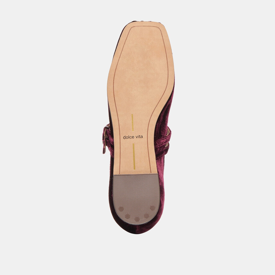 gibsen ballet flats burgundy velvet