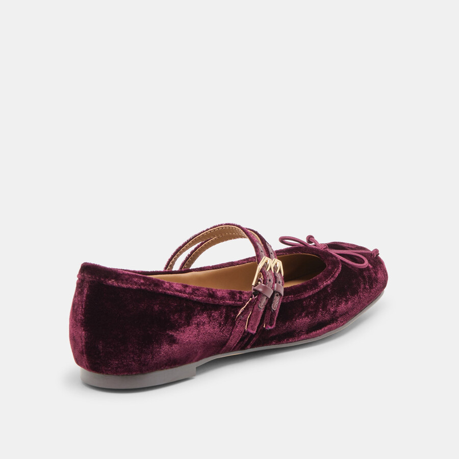 gibsen ballet flats burgundy velvet