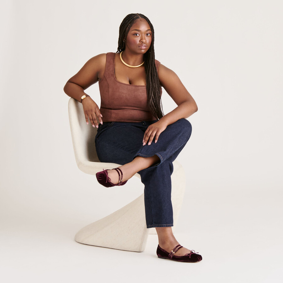 gibsen ballet flats burgundy velvet