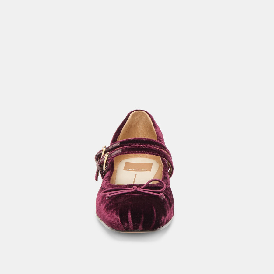 gibsen ballet flats burgundy velvet
