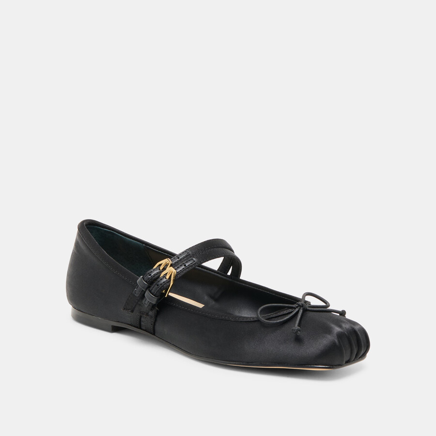 gibsen ballet flats onyx satin
