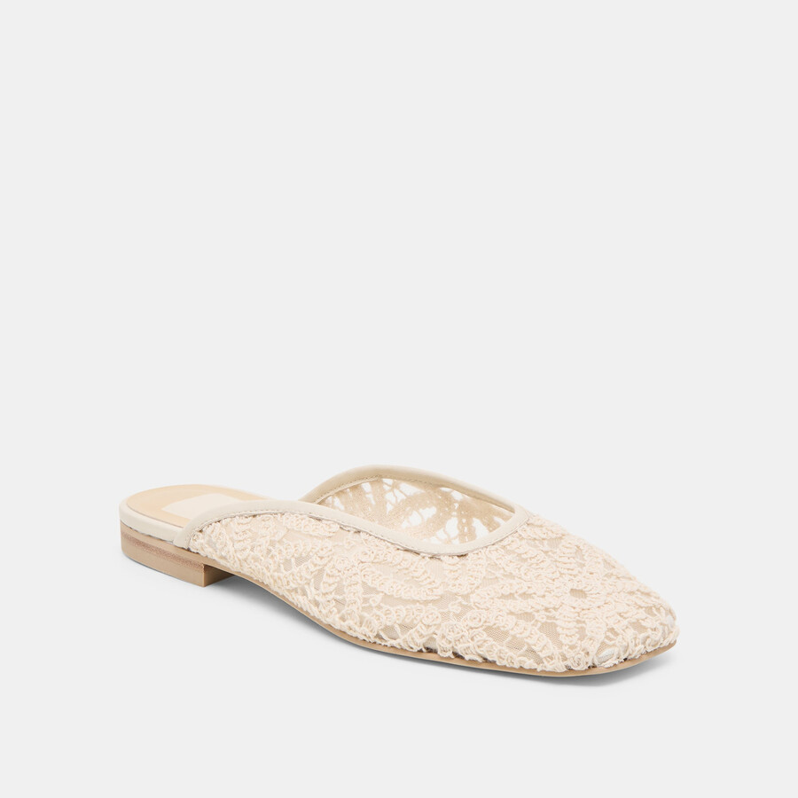 aubrie flats ivory macrame mesh