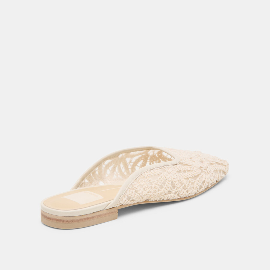 aubrie flats ivory macrame mesh
