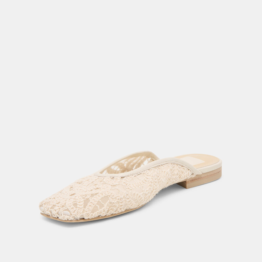 aubrie flats ivory macrame mesh
