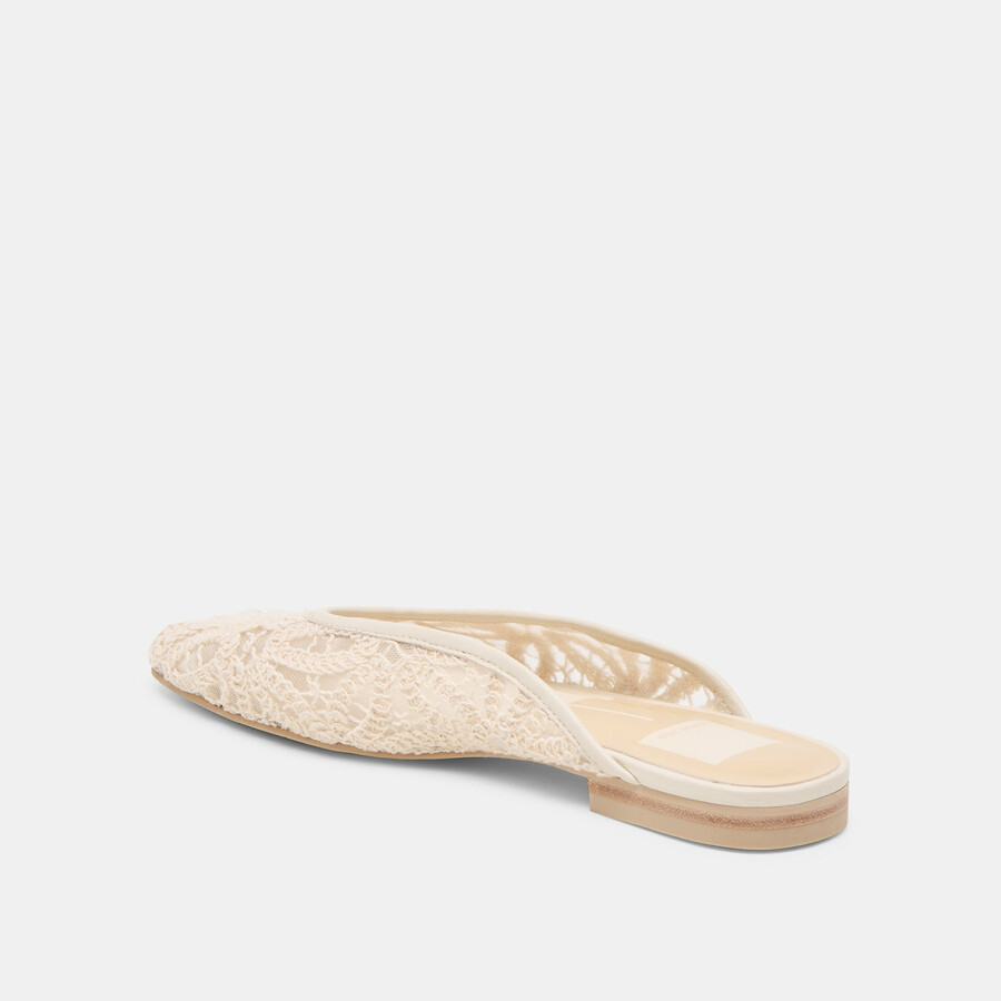 aubrie flats ivory macrame mesh