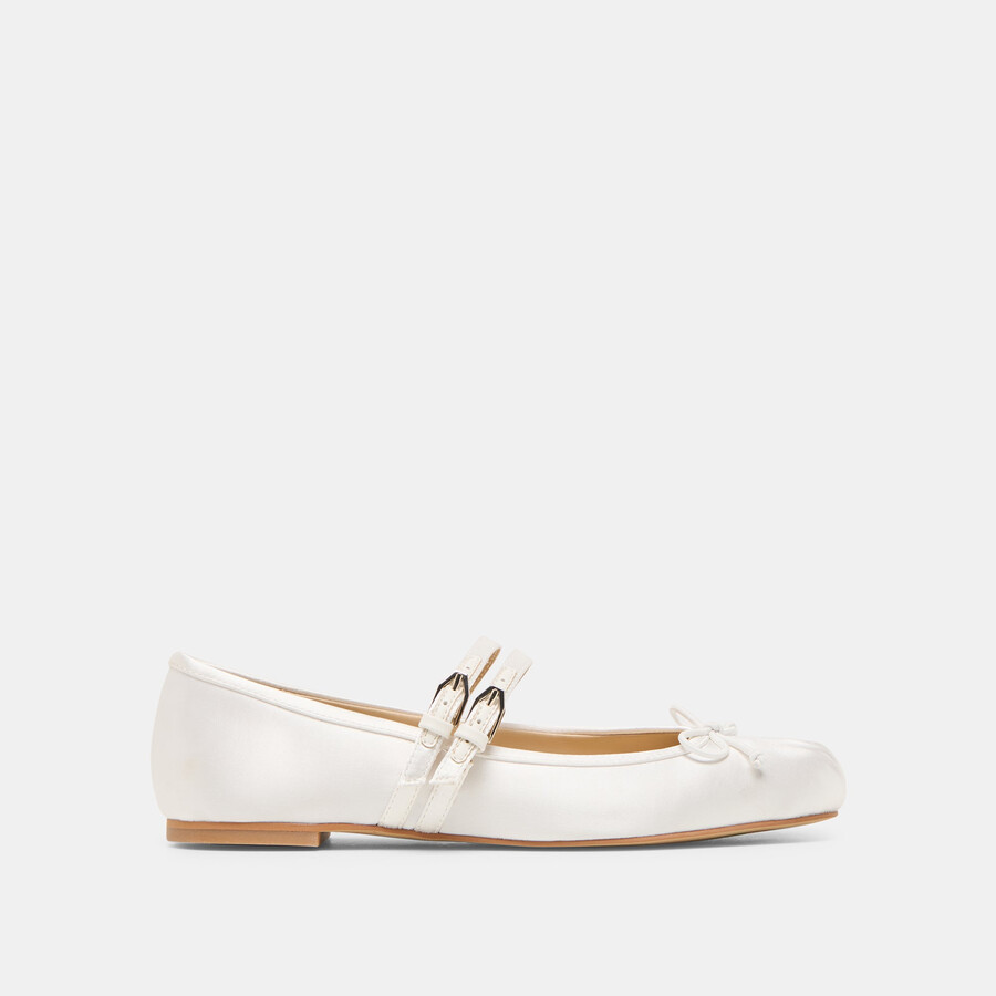 gibsen ballet flats true white satin