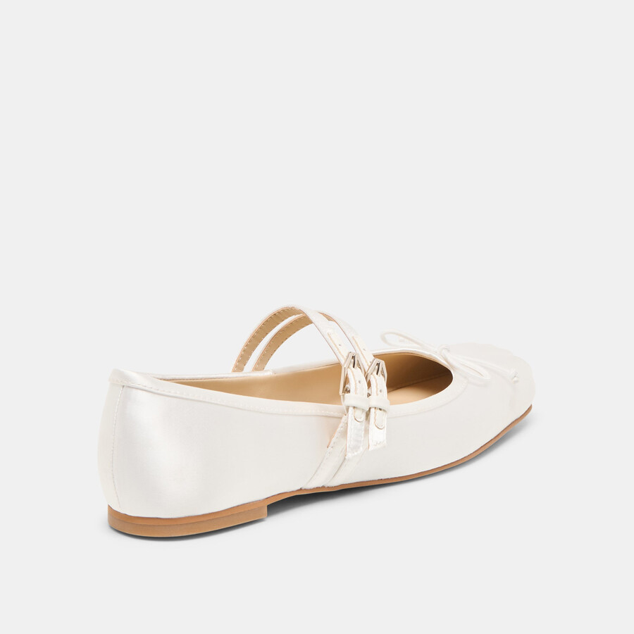 gibsen ballet flats true white satin