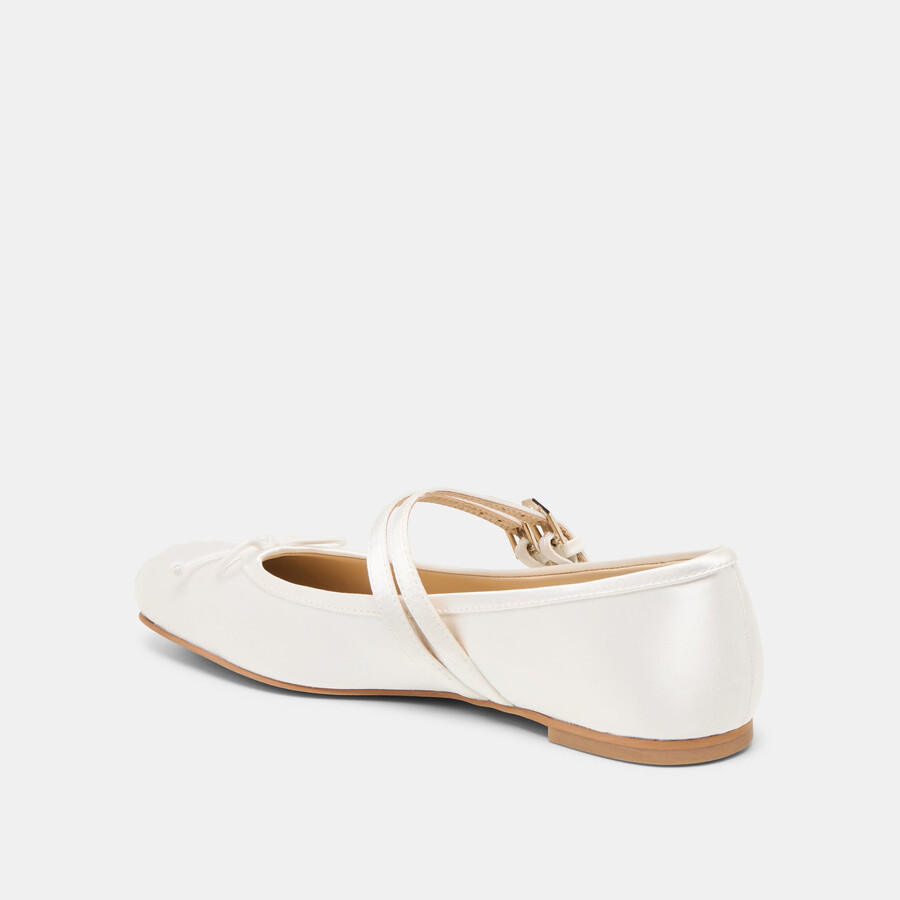 gibsen ballet flats true white satin