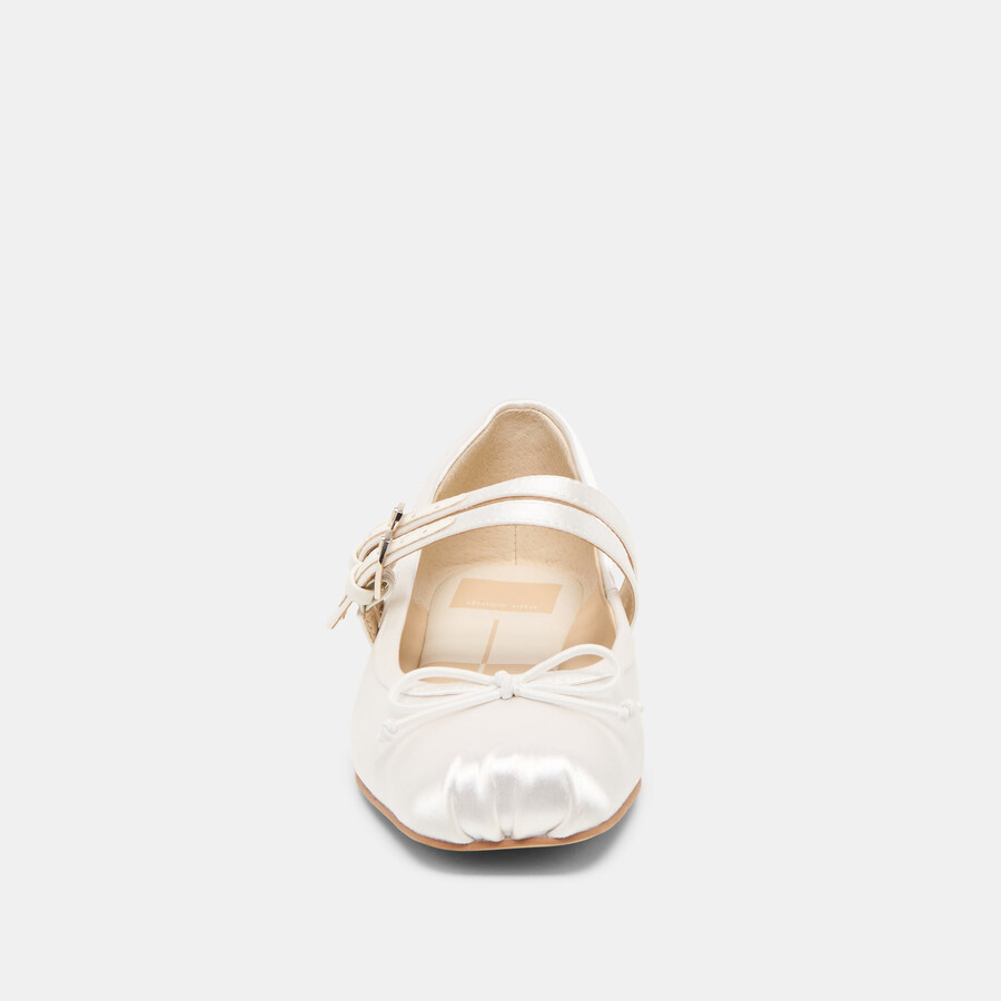 gibsen ballet flats true white satin